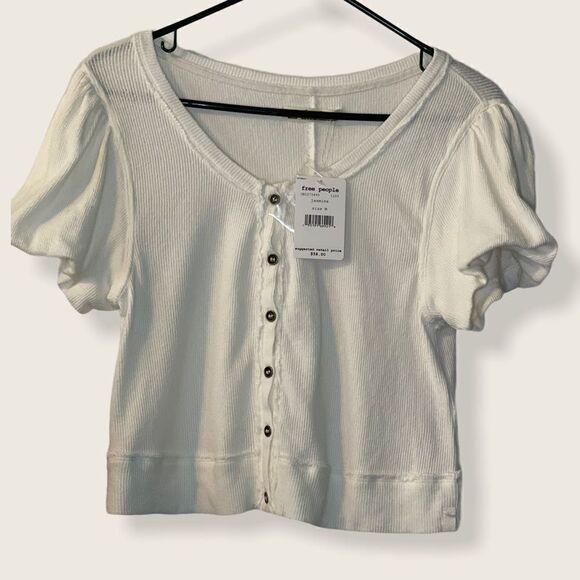 FREE PEOPLE Buttons Down Cropped Top.Size M - Picture 4 of 13